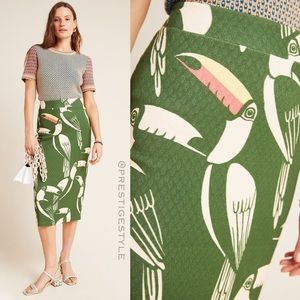 ANTHROPOLOGIE Farm Rio Toucans Pencil Skirt